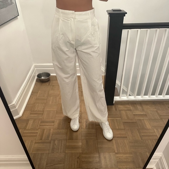 Linen blend ZARA white pants - Picture 2 of 5
